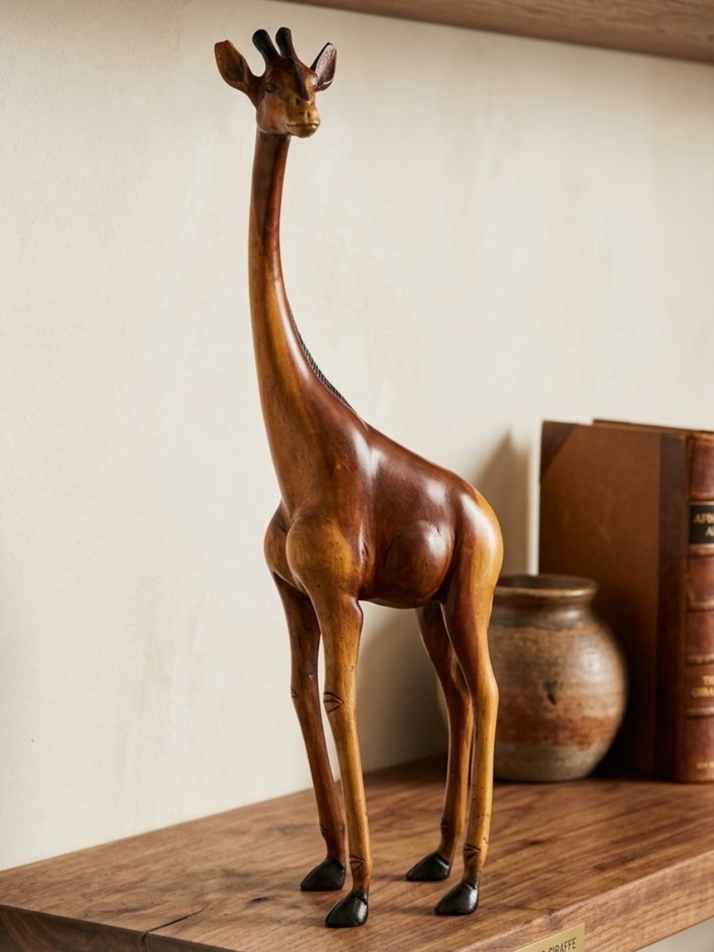 23” Hand Carved Wooden Giraffe Statue 
African Safari Decor Art
Stunning